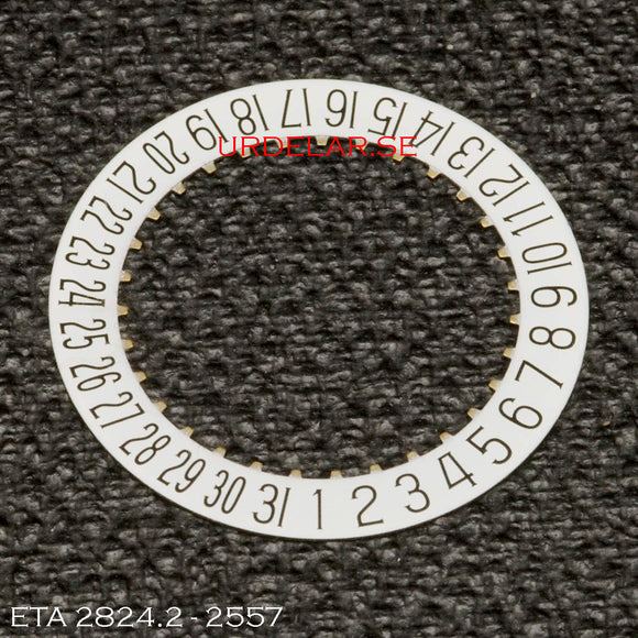 ETA 2824.2-2557, Date disc 6H, Black on white background