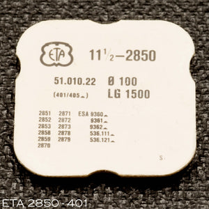 ETA 2850-401, Winding stem, thread: 100