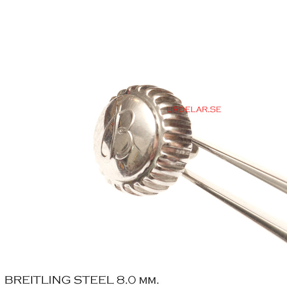 Crown, Breitling Steel, Screw-down, Diam. 8.0 mm.