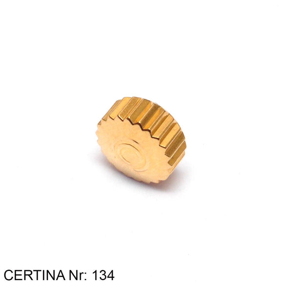 Crown, Certina, gold, No: 134, 5.0 x 3.0, tube: 2.0