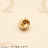Crown, Omega 14K Gold, Diam: 3.5 mm.