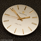 Viisareilla varustettu kellotaulu, Certina, kaliiperi: 25-66