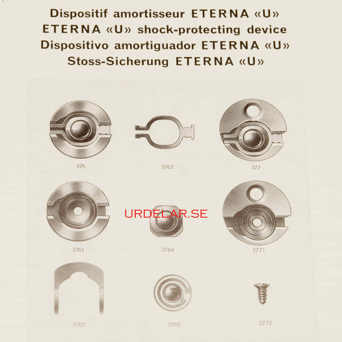 Eterna 3765, Coil spring setting with jewel hole – urdelar.se