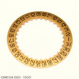 Omega 560-1500, Date Disc, Convex, gold/black