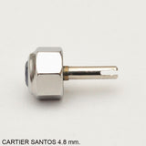 Crown, CARTIER SANTOS, steel w. outher stem, D=4.8 mm.