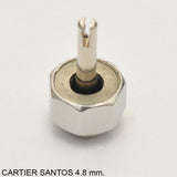 Crown, CARTIER SANTOS, steel w. outher stem, D=4.8 mm.