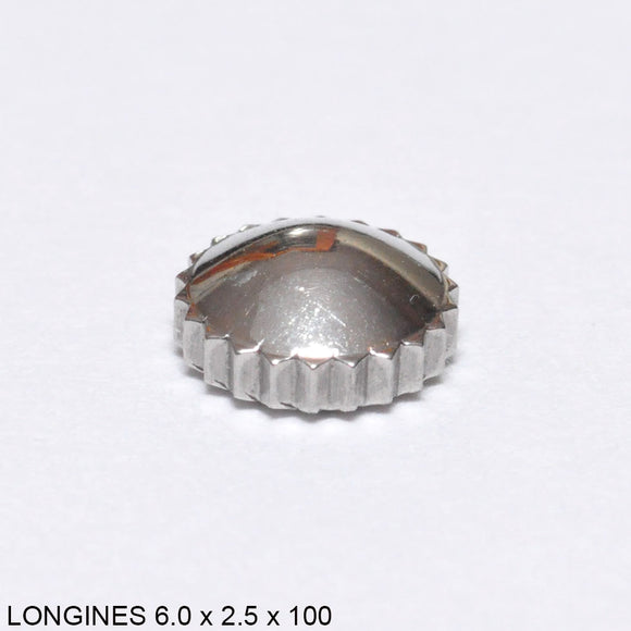 Crown, Longines, steel, 6.0 x 2.5 x 100