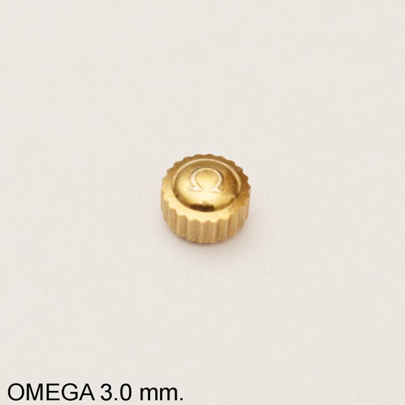 Crown, Omega Ladys Quartz, Gold, Diam: 3.0 mm.