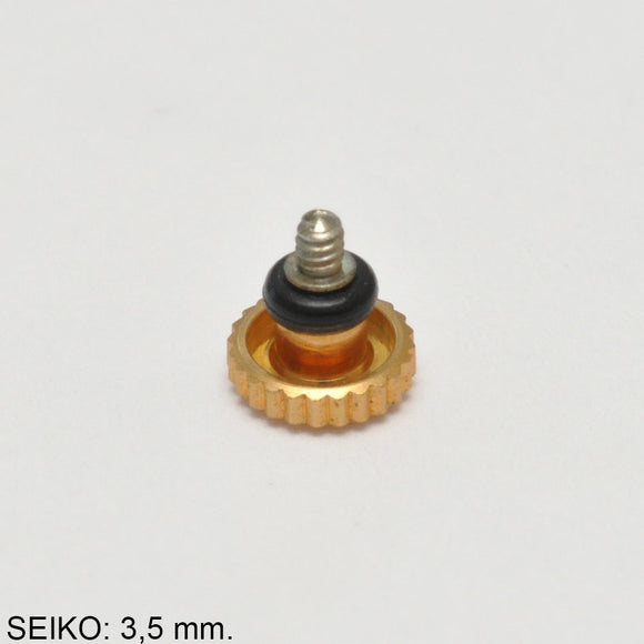 Crown, Seiko: D=3,5 mm, gold