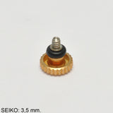 Crown, Seiko: D=3,5 mm, gold