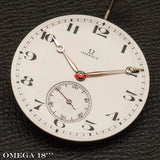 Dial w. Hands, OMEGA 18''' Open Face