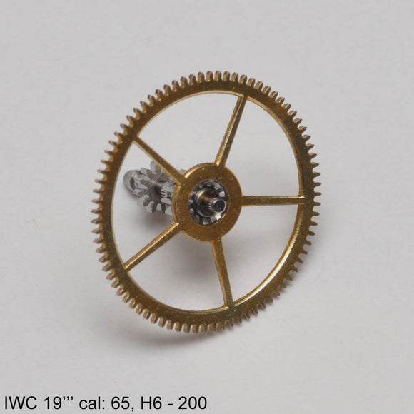 IWC 19''' cal: 65, 66 H6-200, Center wheel w. cannon pinion