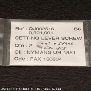 Jaeger le Coultre 814, 815, 825-5443, 57443, Screw for setting lever, movement and alarm