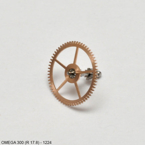 Omega 300 (R 17.8), Center wheel w. cannon pinion, No: 1224