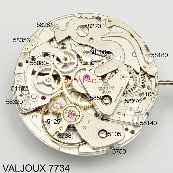 Valjoux 7733-58500, Screw for chronograph bridge